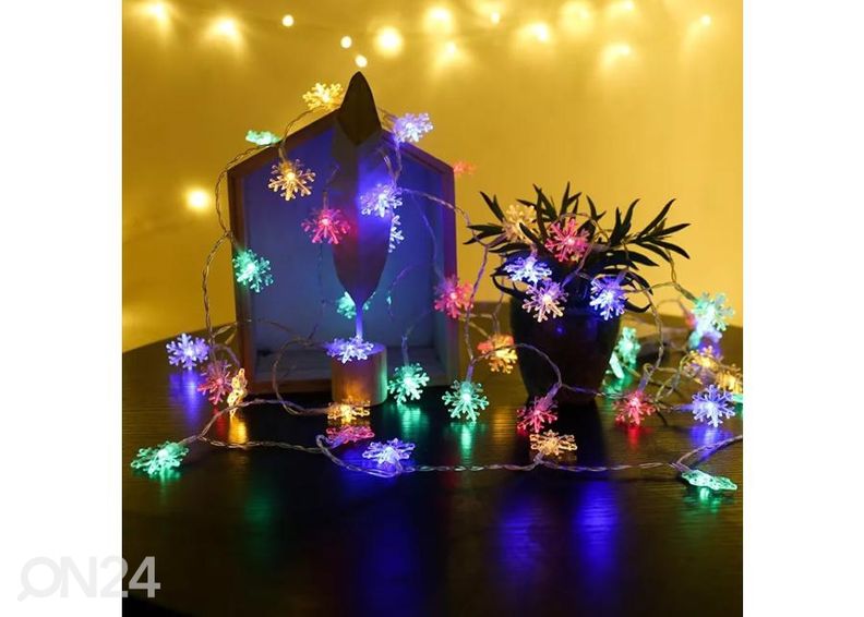 Valguskett jätkatav LED lumehelbed 10m 100LED suurendatud