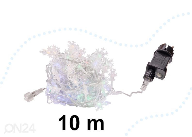 Valguskett jätkatav LED lumehelbed 10m 100LED suurendatud