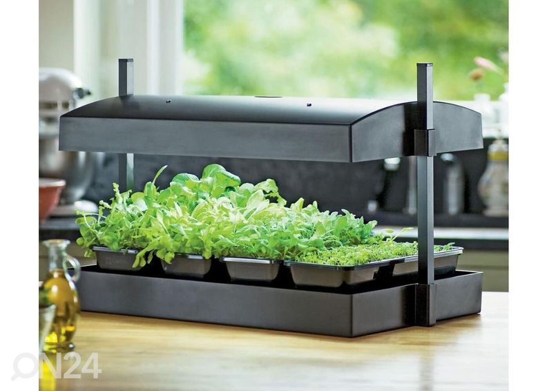 Valgustusega ettekasvatuskast Micro Grow Light Garden 11 W, must suurendatud