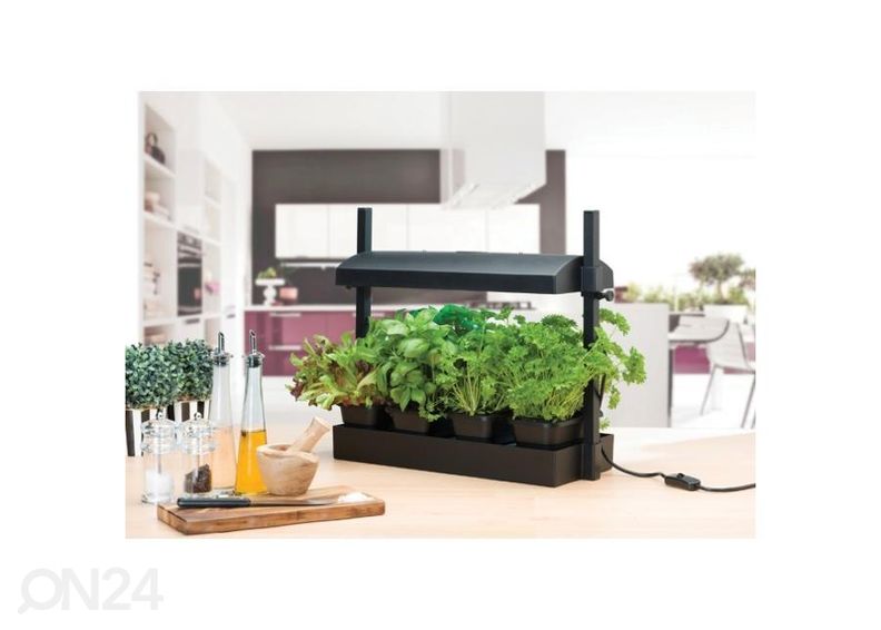 Valgustusega ettekasvatuskast Micro Grow Light Garden 11 W, must suurendatud