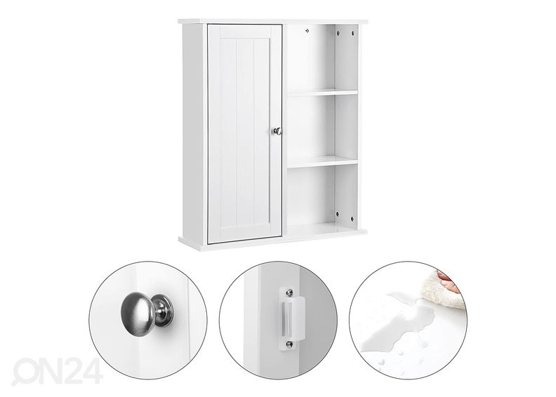 Vannitoa seinakapp 60 cm, valge suurendatud
