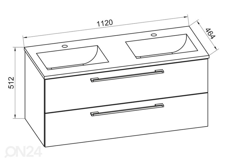 Vannitoakomplekt Budasi kahese valamuga suurendatud
