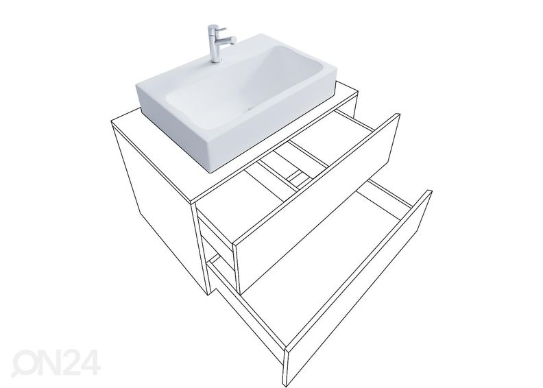 Vannitoakomplekt Lendas M kappidega 80 cm suurendatud