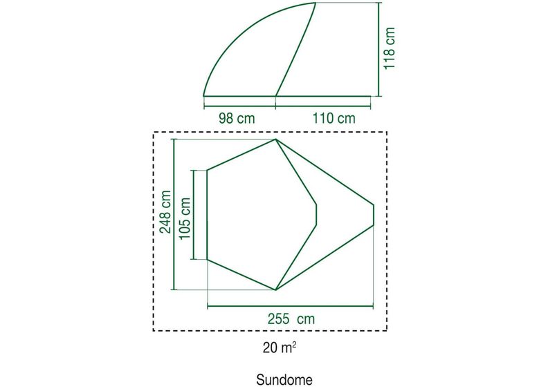 Varjualune randa Coleman Sundome suurendatud