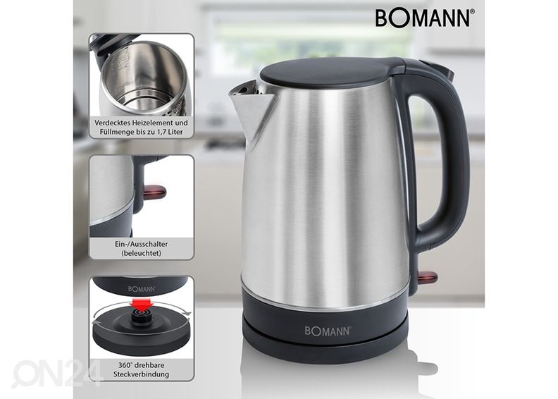 Veekeetja Bomann 1,7 L WKS6043CB suurendatud