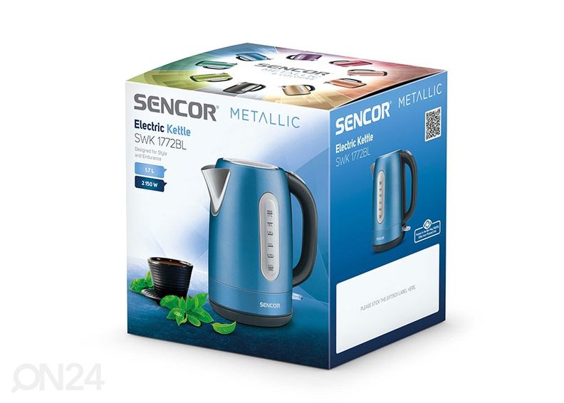 Veekeetja Sencor Metallic 1,7 L SWK1772BL suurendatud