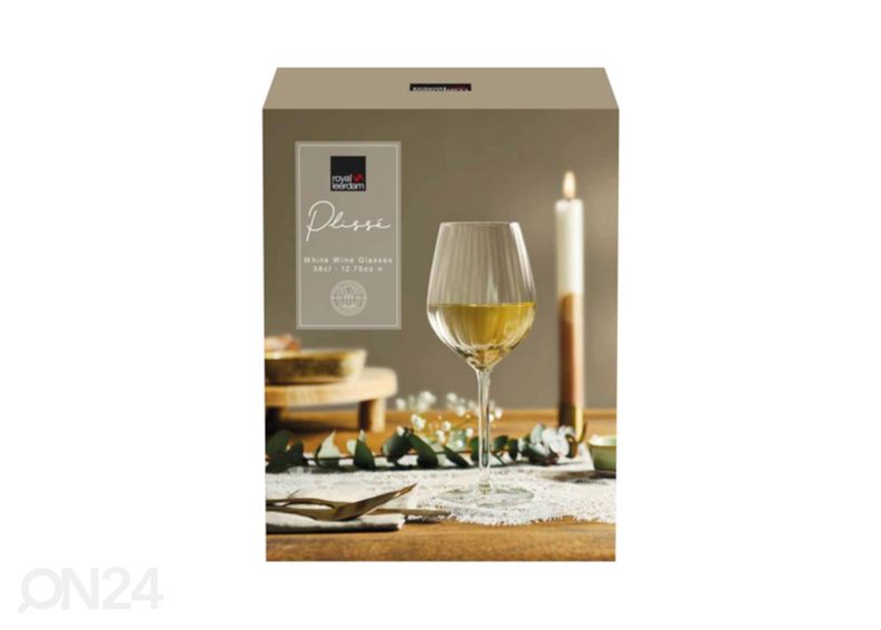 Veiniklaas Plisse 38 cl, 4 tk suurendatud