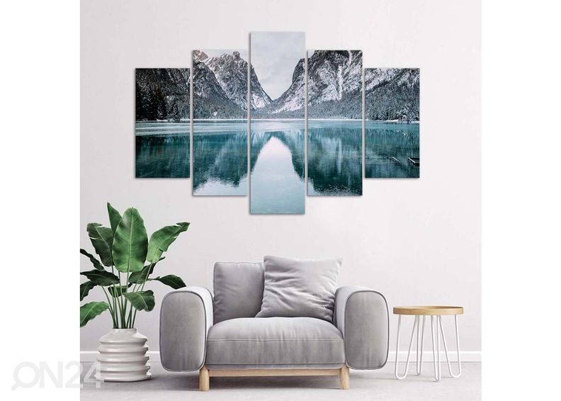 Viieosaline seinapilt Mountain Landscape 150x100 cm suurendatud