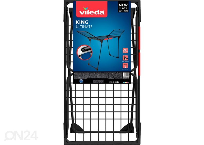 Vileda pesukuivatusrest King Ultimate Black suurendatud