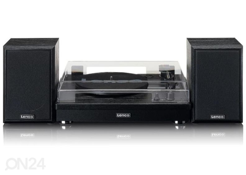 Vinüülplaadimängija 2 kõlari ja BT ühendusega Lenco LS101BK, must suurendatud
