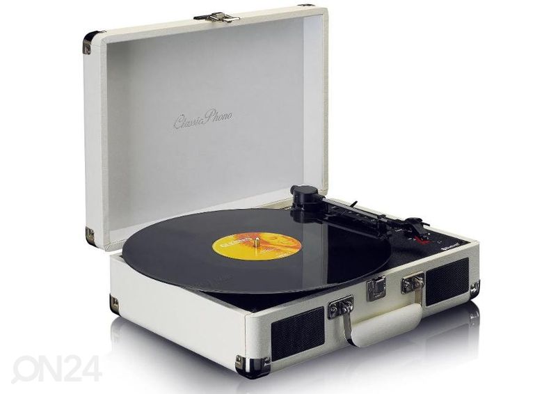 Vinüülplaadimängija kohvris Lenco TT115CR, kreem suurendatud