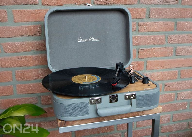 Vinüülplaadimängija kohvris Lenco TT116GY, hall suurendatud