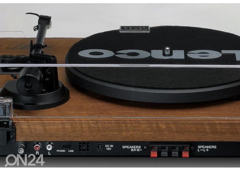 Vinüülplaadimängija väliste kõlarite ja BT ühendusega Lenco LS480WD, puit suurendatud