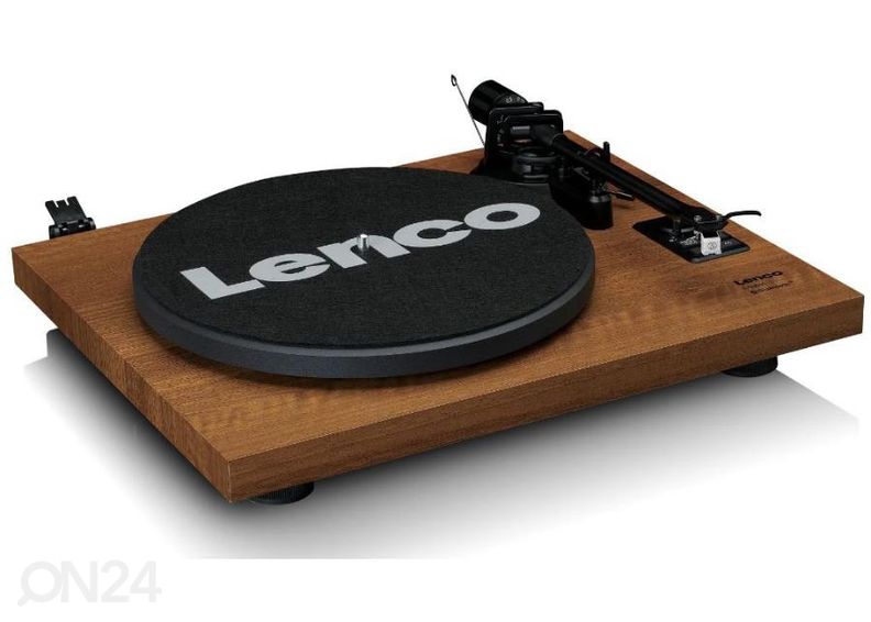 Vinüülplaadimängija väliste kõlarite ja BT ühendusega Lenco LS480WD, puit suurendatud