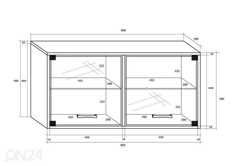 Vitriinkapp 96 cm suurendatud