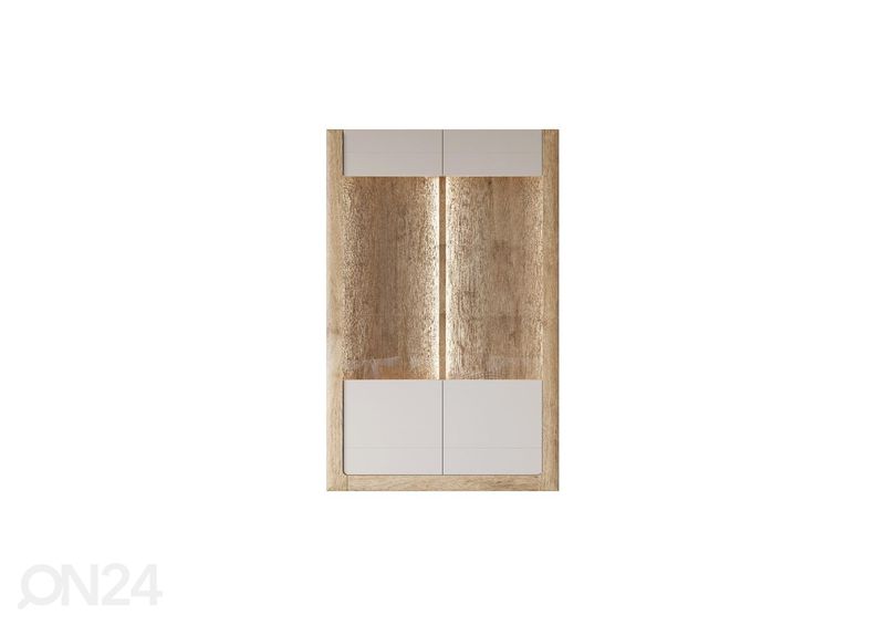 Vitriinkapp Cassandra 129 cm, tamm/kašmiir suurendatud