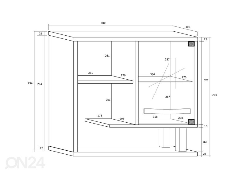 Vitriinkapp Cloghroe 80 cm suurendatud