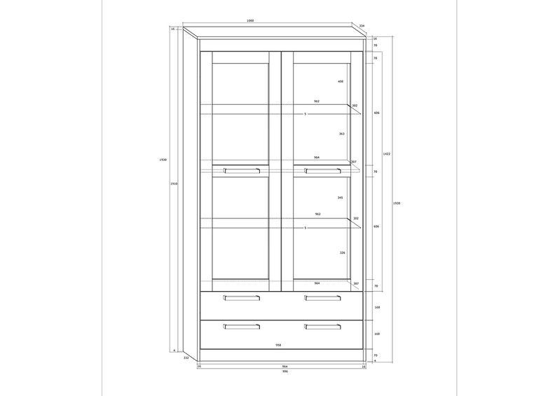 Vitriinkapp Cobhy 100 cm suurendatud