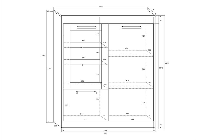 Vitriinkapp Cobhy 100 cm suurendatud
