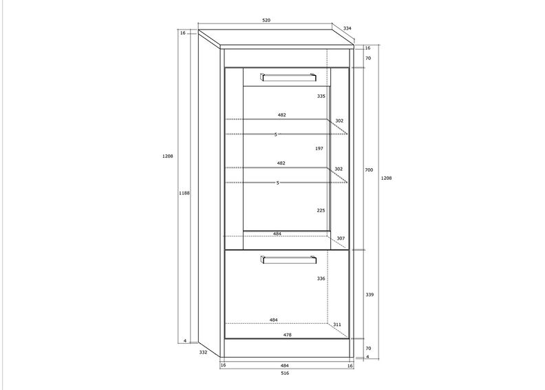 Vitriinkapp Cobhy 52 cm suurendatud