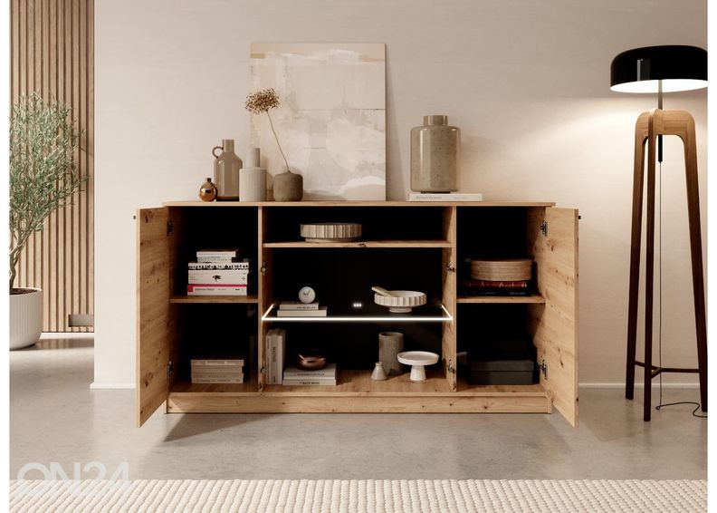 Vitriinkapp Elk 160 cm + LED valgustus suurendatud