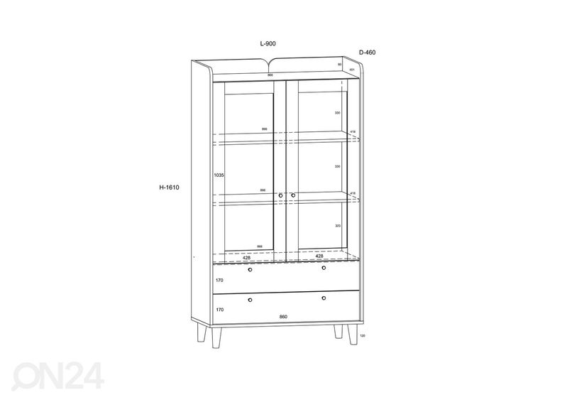 Vitriinkapp Glandore suurendatud