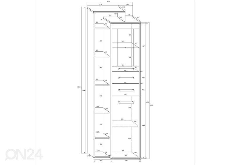 Vitriinkapp Macroom 64 cm suurendatud