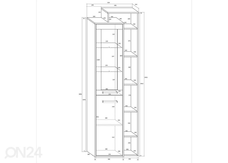 Vitriinkapp Macroom 64 cm suurendatud