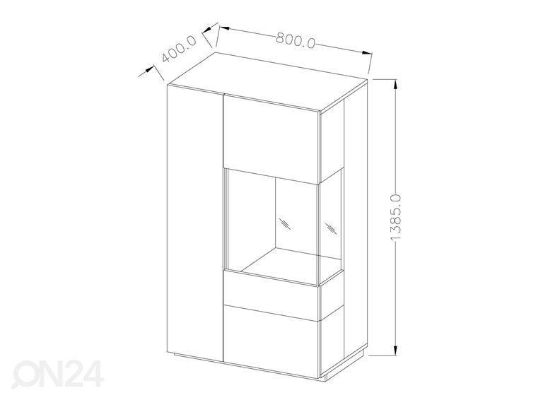 Vitriinkapp, matera/tamm, parempoolne suurendatud