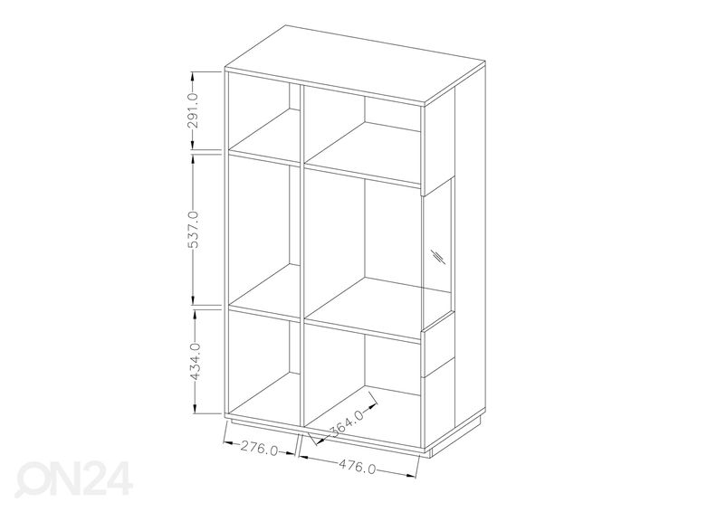 Vitriinkapp, matera/tamm, parempoolne suurendatud