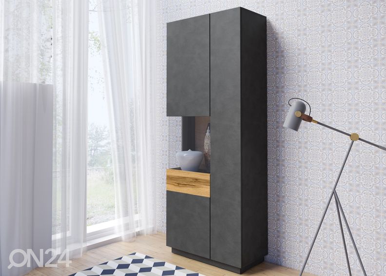 Vitriinkapp, matera/tamm, vasakpoolne suurendatud