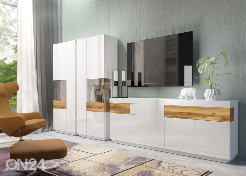 Vitriinkapp valge/tamm, parempoolne suurendatud