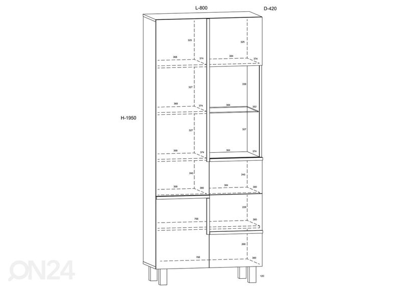 Vitriinkapp Youghal 80 cm suurendatud