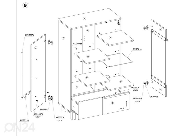 Vitriinkapp Youghal 80 cm suurendatud