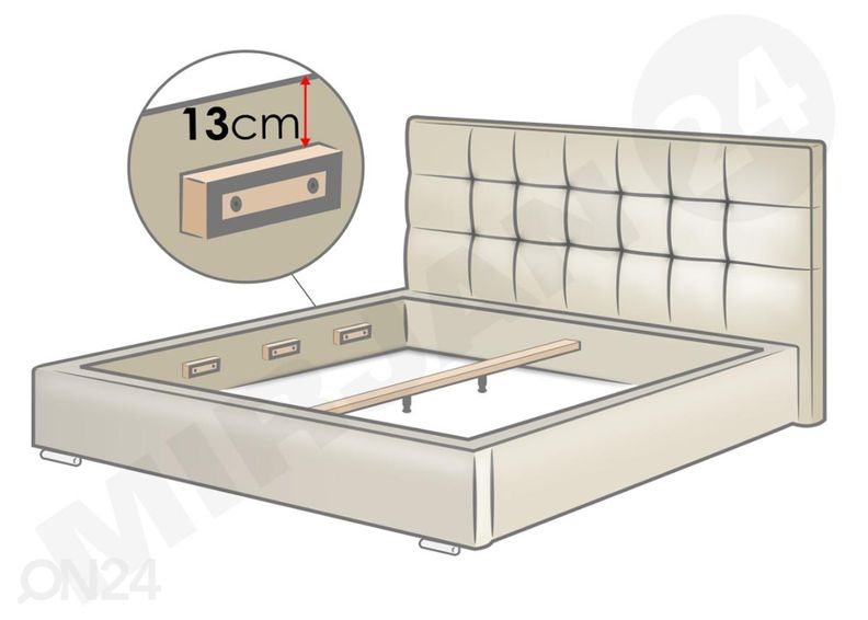 Voodi 140x200 cm suurendatud