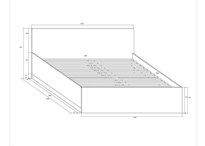 Voodi 160x200 cm suurendatud