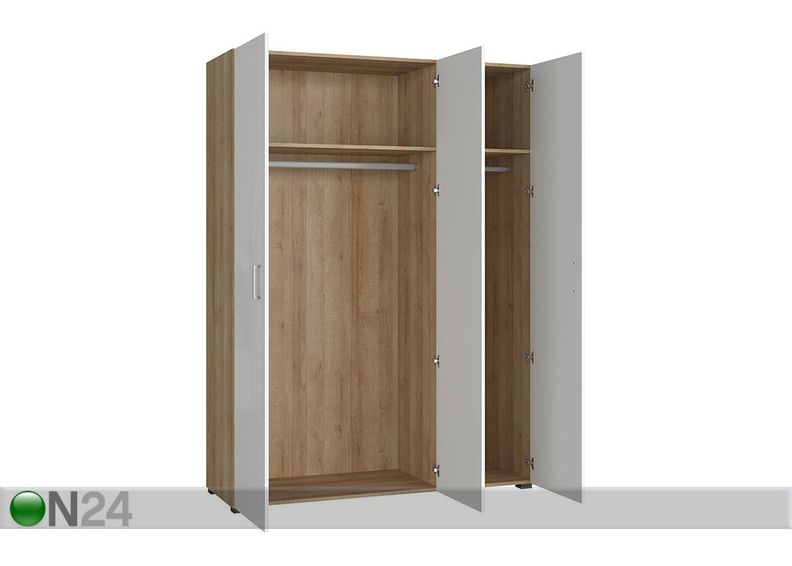 Voodi 160x200 cm, riidekapp, öökapp suurendatud