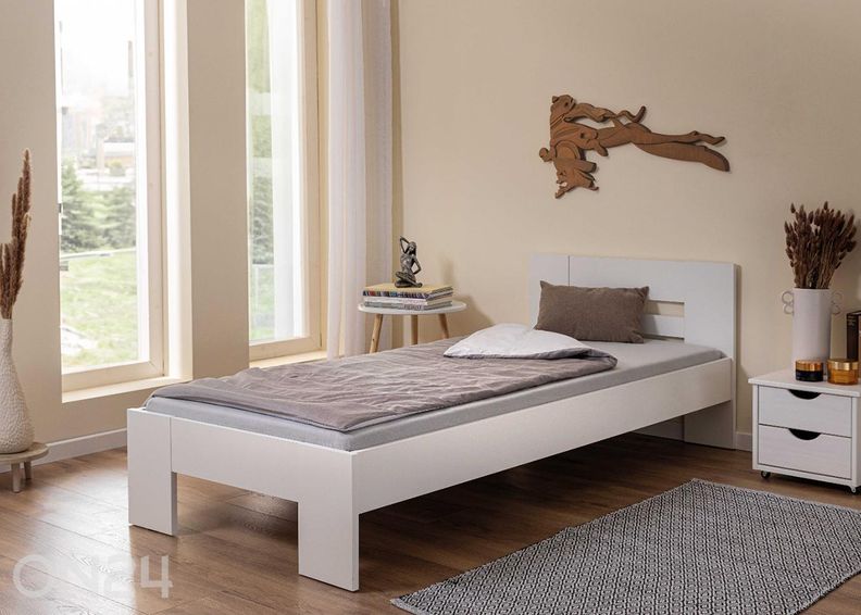 Voodi Annik 90x200 cm, valge suurendatud