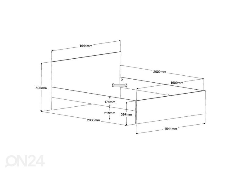 Voodi Bridge 160x200 cm suurendatud