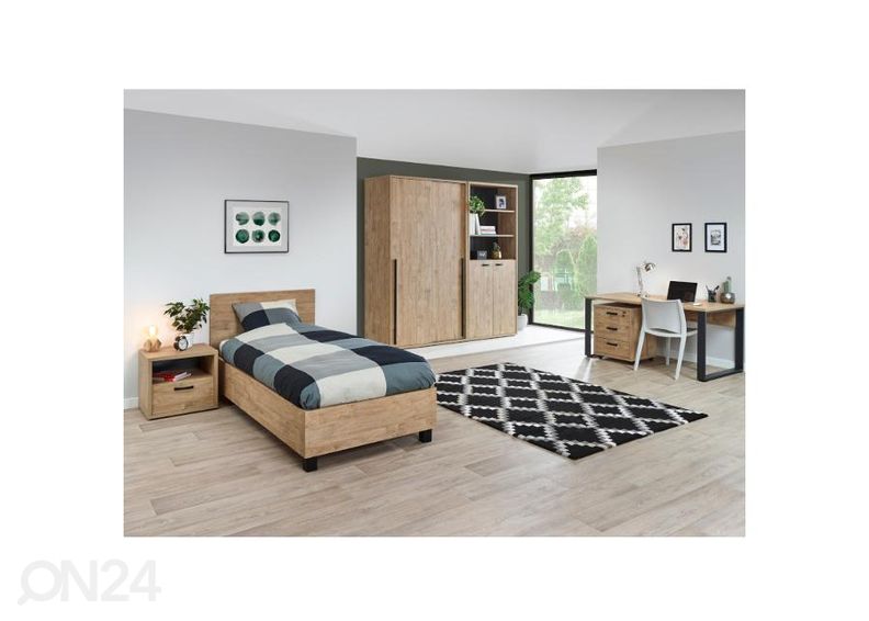 Voodi Casper 90x200 cm, kuldne tamm suurendatud