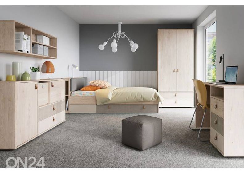 Voodi Denim 90x200 cm + voodikast suurendatud
