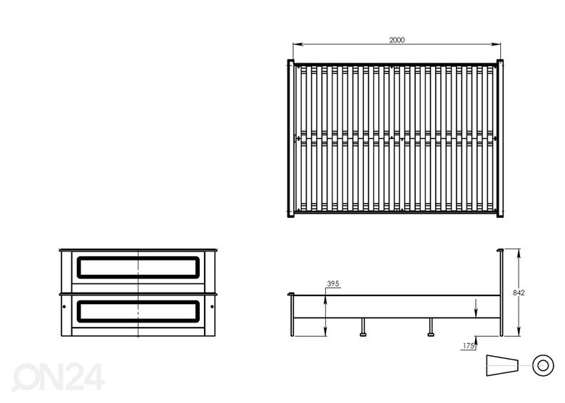 Voodi Dorthe 180x200 cm suurendatud