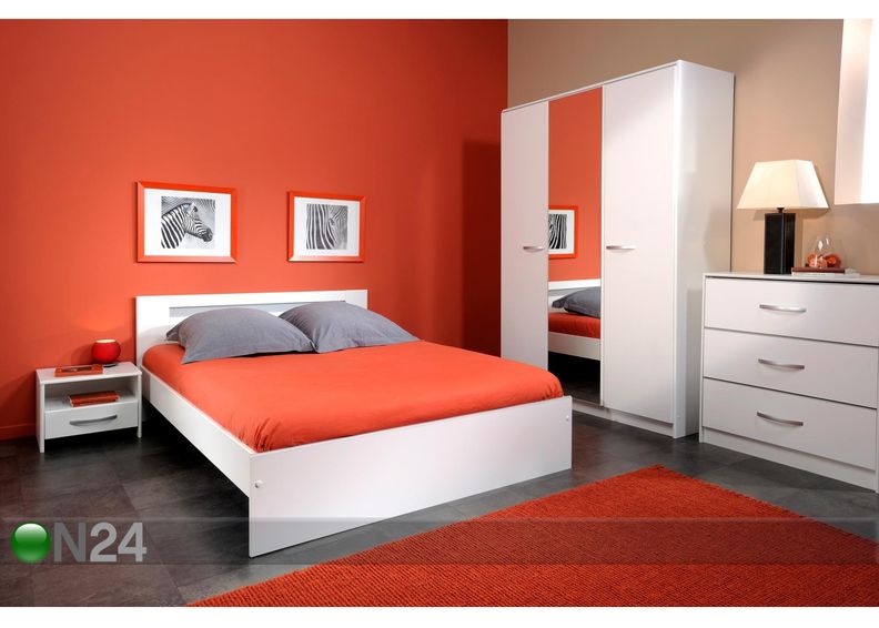 Voodi Evo 140x200cm valge suurendatud