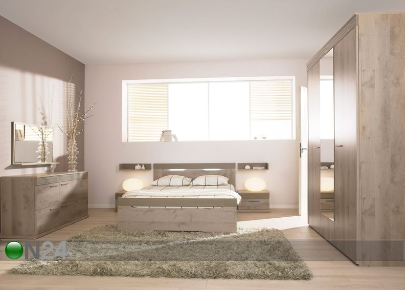 Voodi Perla oak 140x200 cm suurendatud