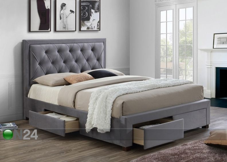 Voodi sahtlitega 140x200 cm suurendatud