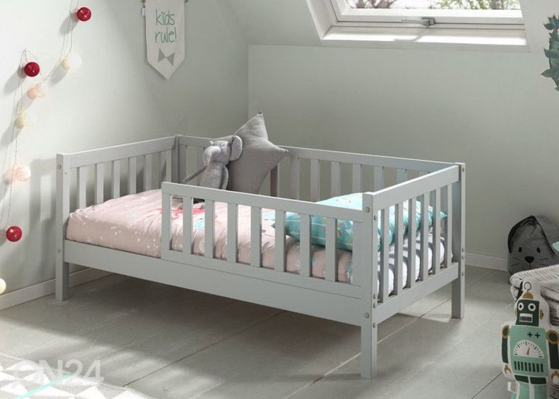Voodi Toddler 70x140 cm, hall suurendatud