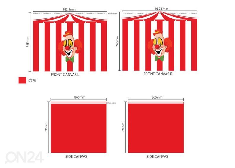 Voodikardin Pino Chucky 90x200 cm suurendatud