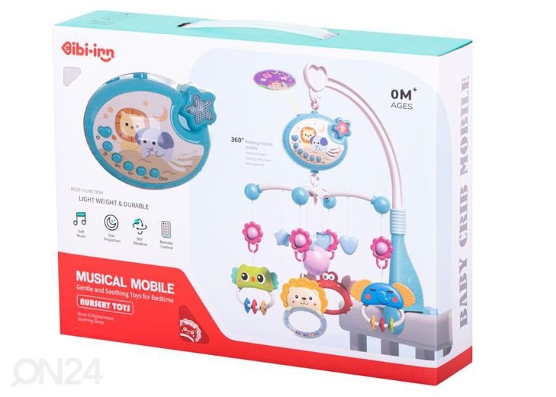 Voodikarusell koos täheprojektori ja muusikaga suurendatud