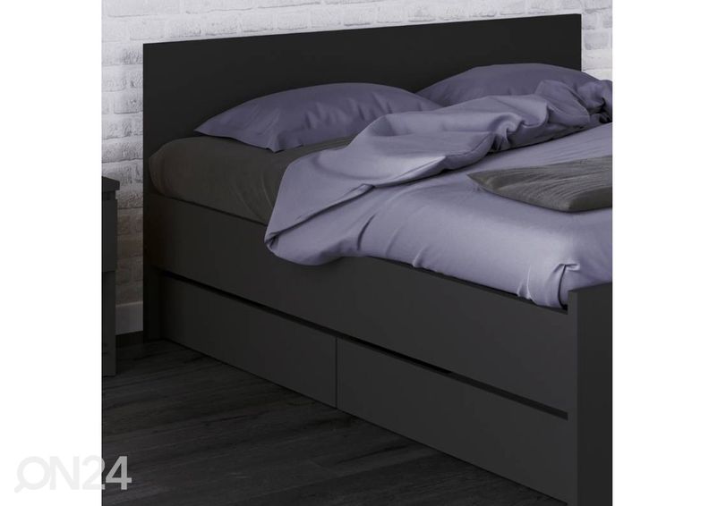 Voodikastid Naia 99 cm, 2 tk matt must suurendatud