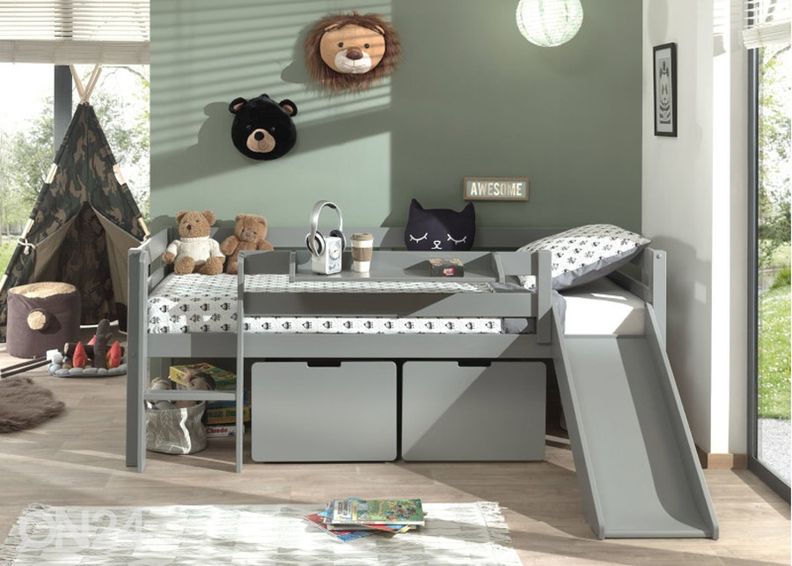 Voodikastid Pino 2 tk, hall suurendatud